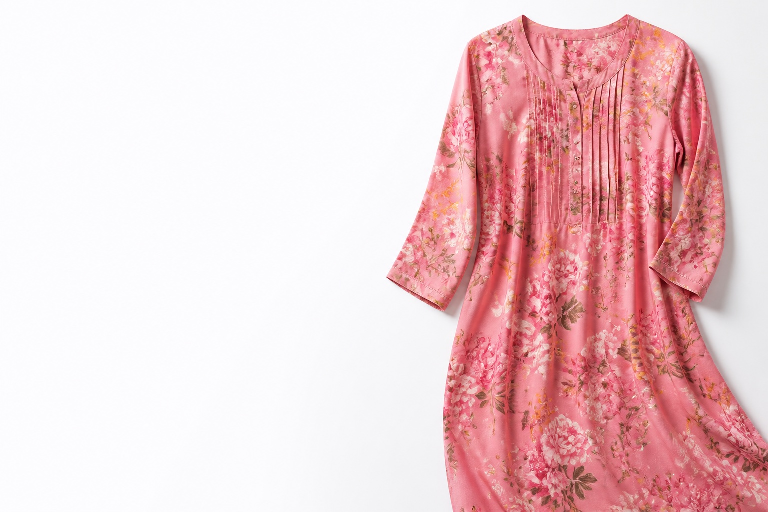 Example Meesho-ready product photo of a floral kurti on a clean studio background